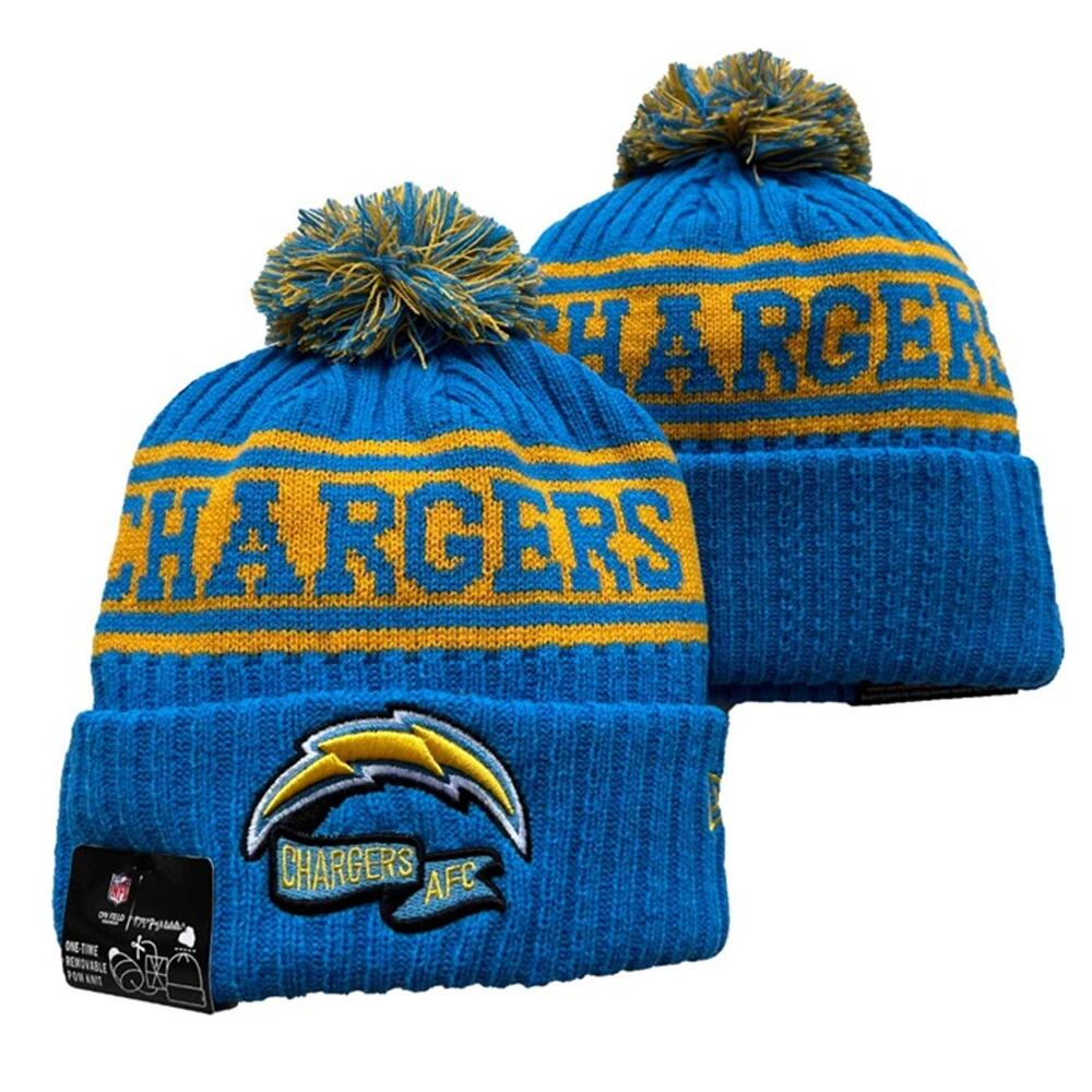 NWT Los Angeles Chargers Sport Knit Pom Beanie Fleece‎ Lining OSFA Unisex